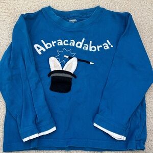 Gymboree Teal Blue Magic Bunny Graphic Tee